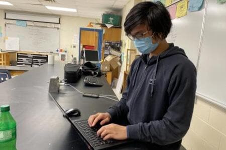 Robert working on setting up Vuforia.