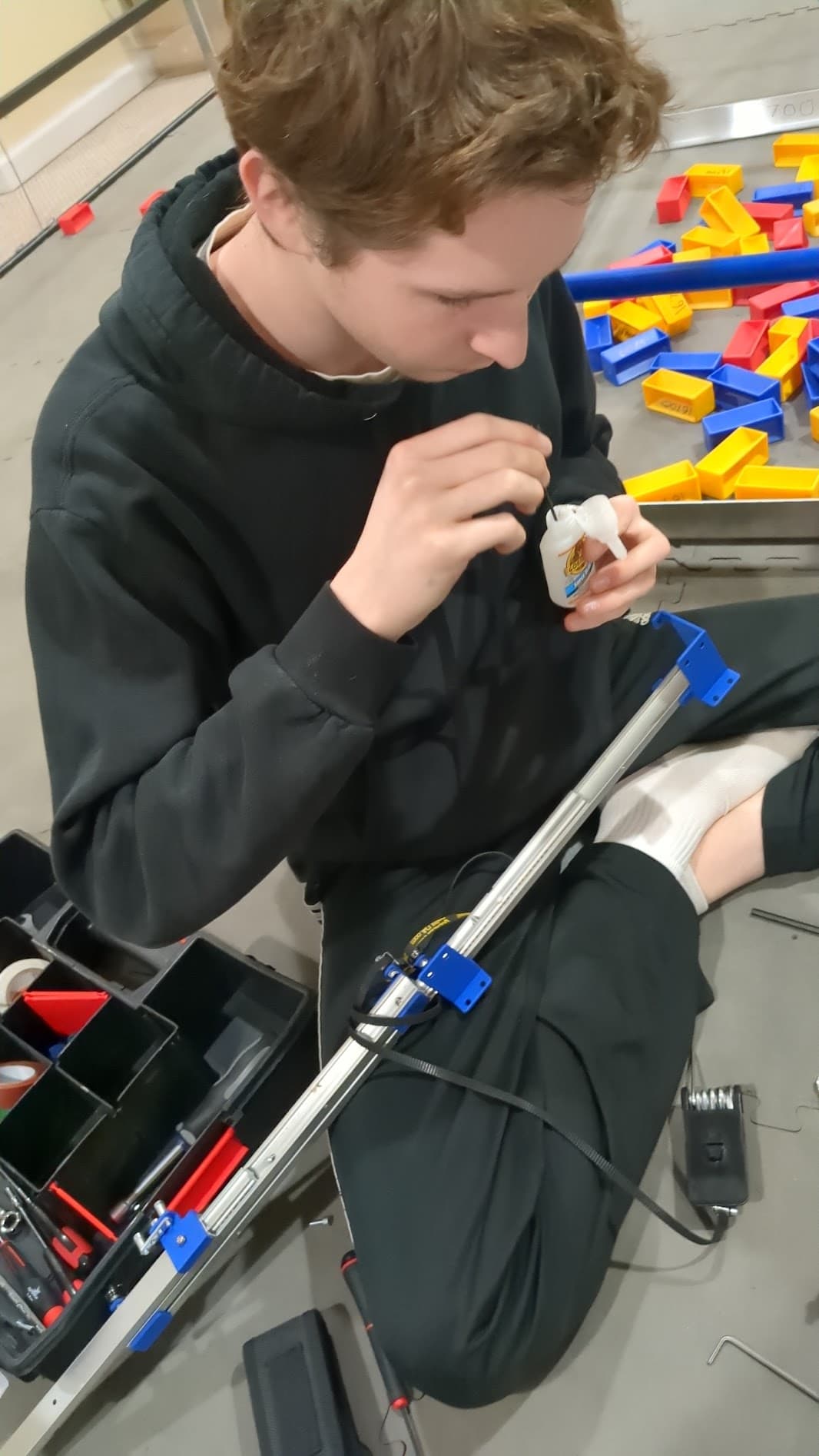 Matt Glasser figuring out how to use super glue