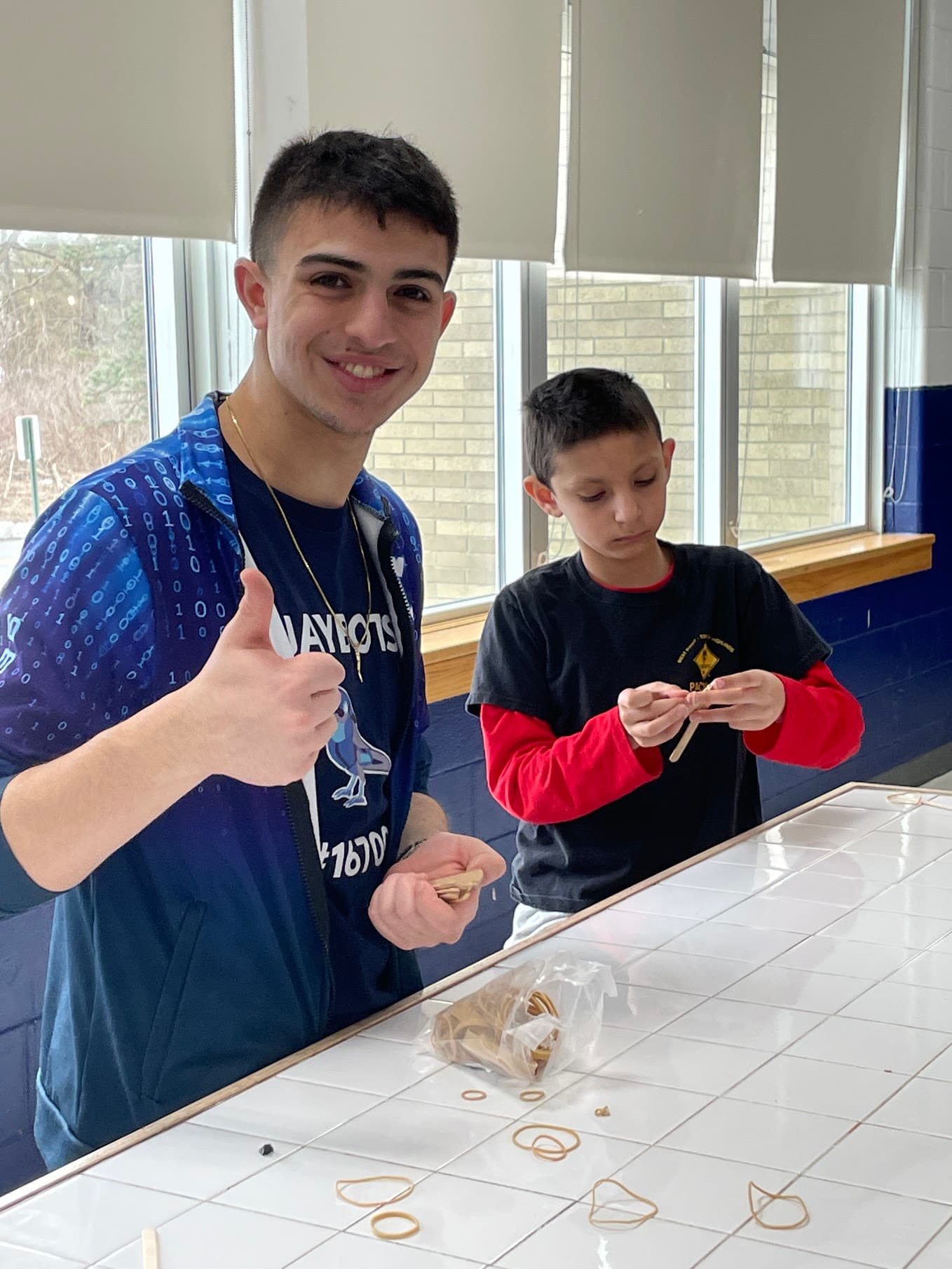 Joey working with Cub Scouts