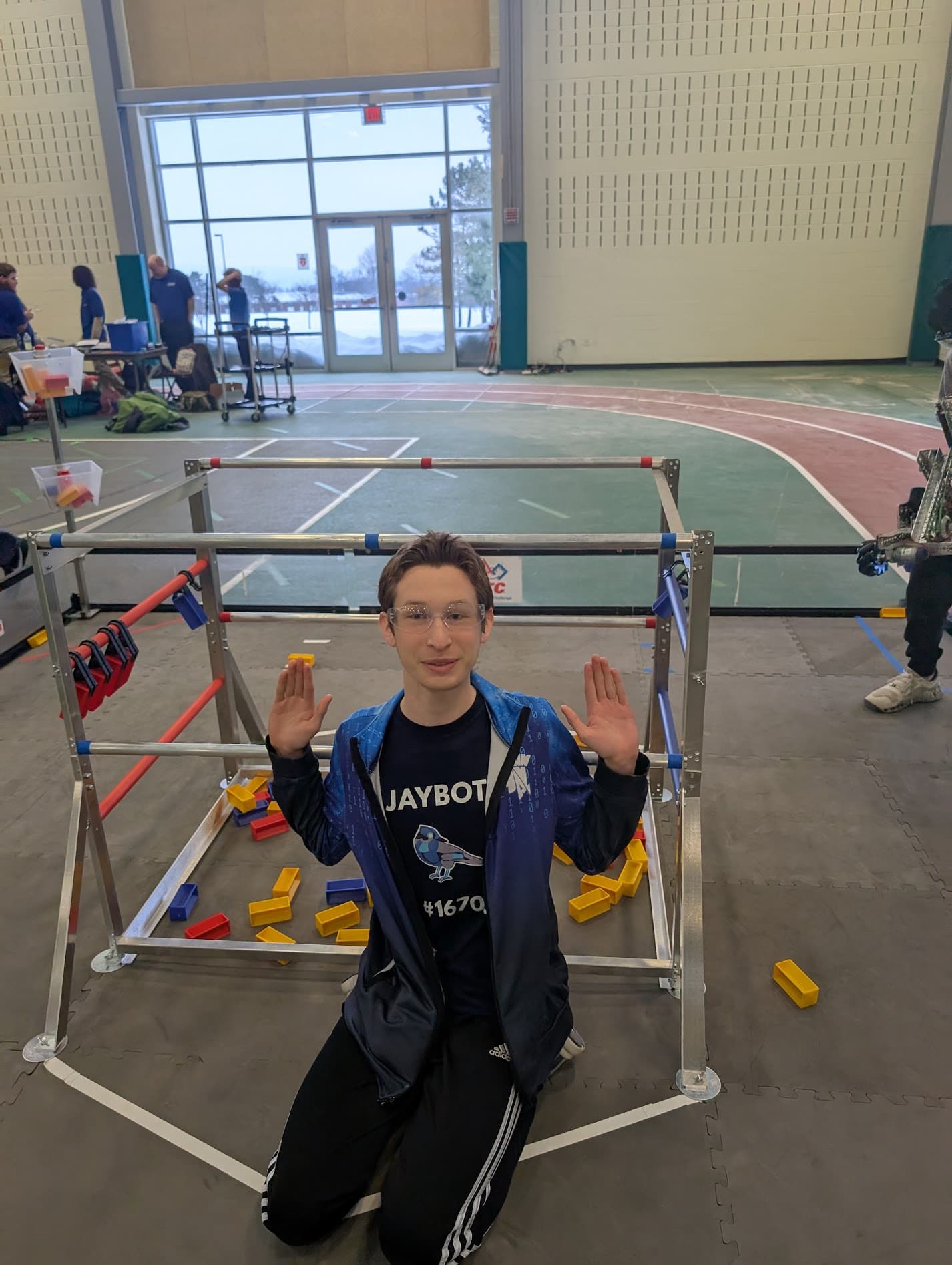 Matt Glasser held captive by the robot